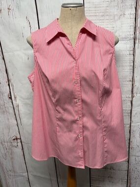 CJ Banks Striped Sleeveless Blouse